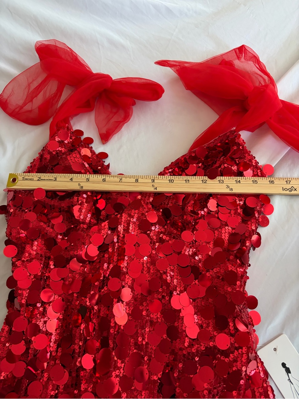 Sequin Mini Dress - Red - Picture 6 of 12
